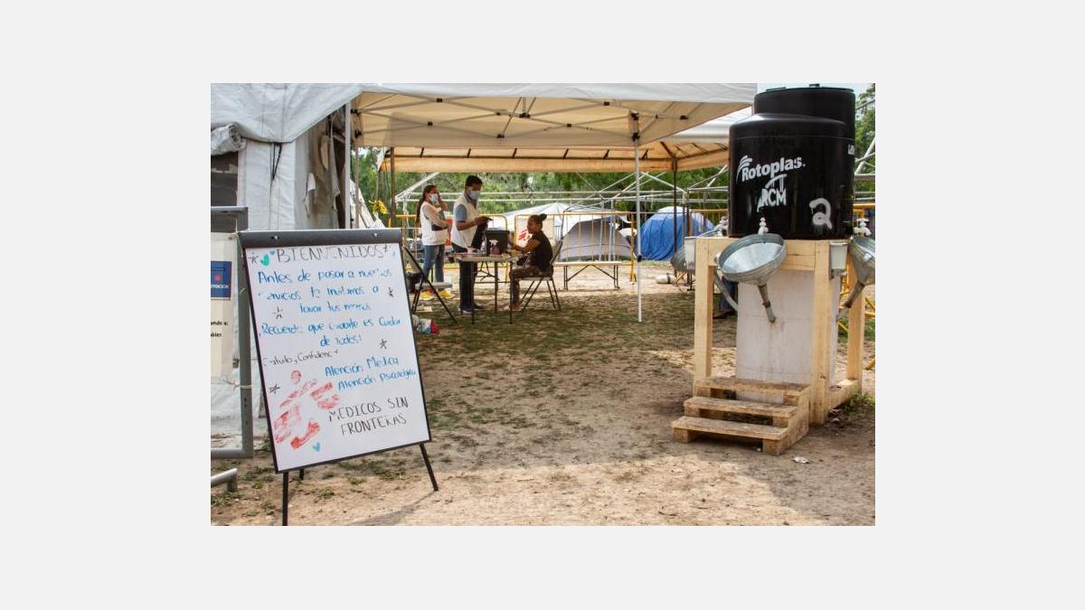 Actividades preventivas contra el COVID-19 en Matamoros, México. © Arlette Blanco/MSF
