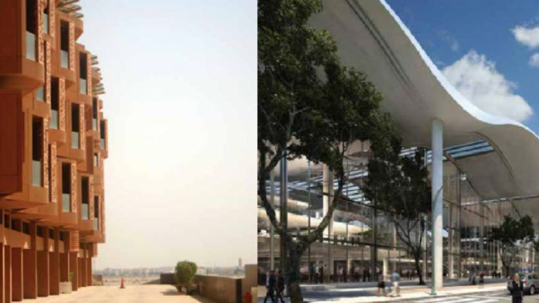 La ciudad sustentable de Masdar (Abu Dabi), en pleno desierto. Por Laurence Thouin / Jefatura del Gobierno de la Ciudad de Buenos Aires. Edificio sustentable certificado LEED, realizado por el estudio Foster and Partners. Ilustración: Foster and Partners.