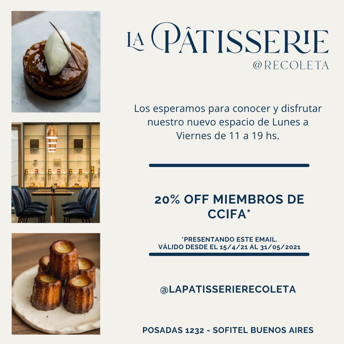 Campanilla Escándalo Viva La Pâtisserie Recoleta | CCI France Argentine