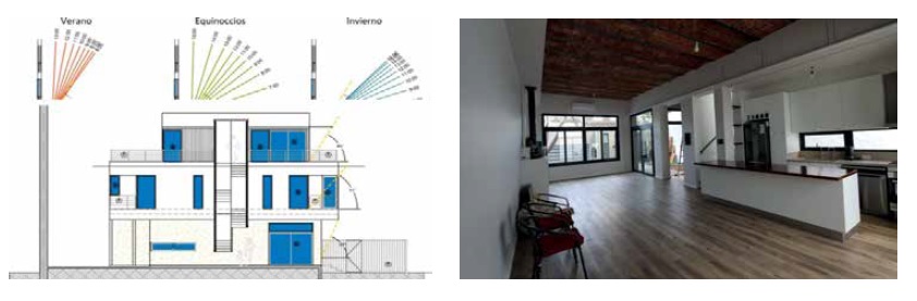 Plano general de la casa con medición de iluminación natural / Foto: Planta baja Plano general de la casa con medición de iluminación natural / Foto: Planta baja