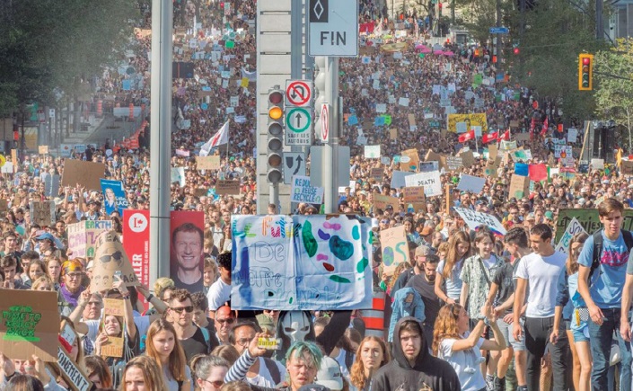 Marcha por el clima en Montreal.